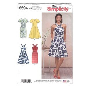 Simplicity 8594 Misses' Miss Petite Dresses Size H5 6-14 Sewing Pattern Uncut